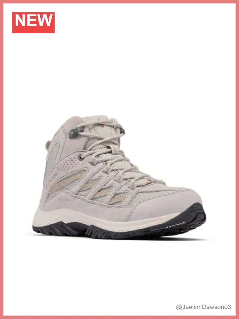 Women's Waterproof Hiking Boots Pull-On Mid-Top Leather Mesh